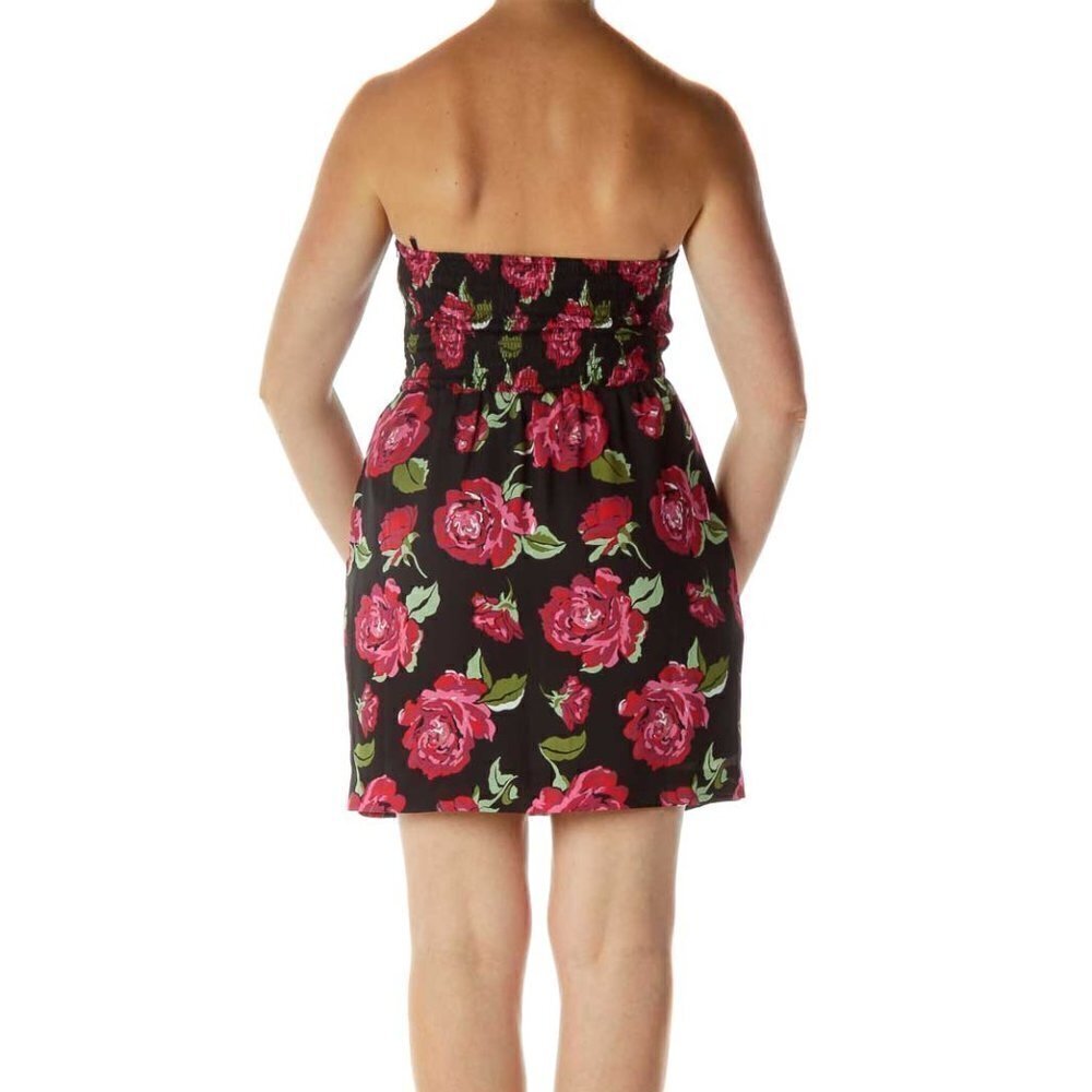BCBGeneration Black Pink Flower Bustier Dress - Picture 2 of 3